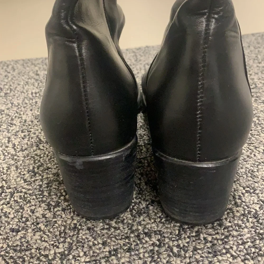 Glacee Black Leather tall, heeled boots 8.5 M - Picture 4 of 11